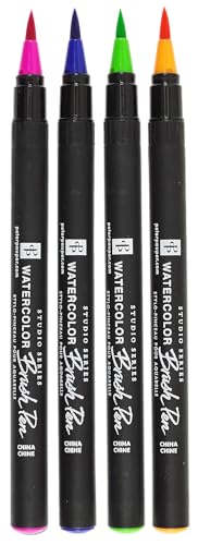 Studio Series Watercolor Brush Marker Pens (Set of 24 pens, plus bonus water brush), Great for Hand Lettering, Calligraphy, Manga, Comics, Adult PETER PAUPER PRESS
