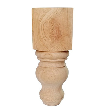 Btibpse 8" Wood Furniture Legs Bun Feet Unfinished for Cabinet Sofa Bench Ottoman, Dresser Foot Replacement 2 Pcs Btibpse