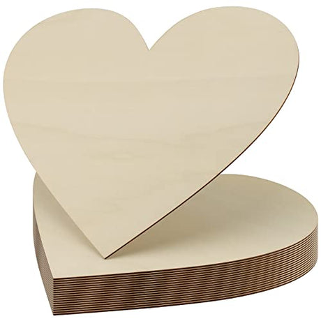 KEILEOHO 18 PCS 13.8 Inch Unfinished Wooden Heart, Heart Shaped Wood, Large Heart Wood Cutout, Heart Shaped Wood Blanks for Door Hanger, Valentine’s KEILEOHO