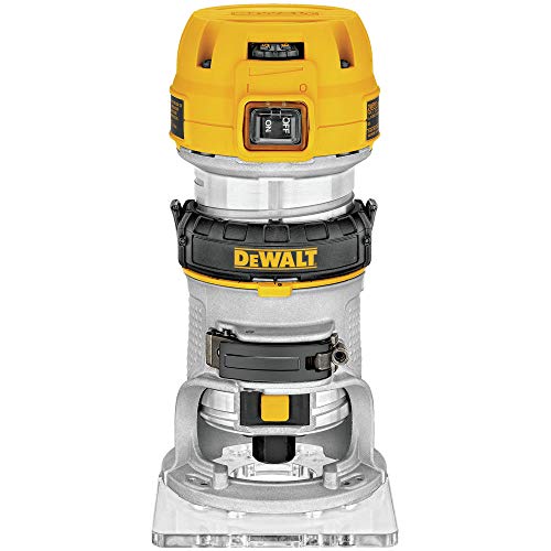 DEWALT Router, Fixed Base, 1-1/4 HP, 11-Amp, Variable Speed Trigger, Corded (DWP611),Yellow - WoodArtSupply