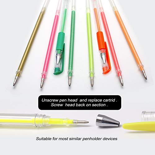ZSCM 100 Colors Gel Pen Ink Refills, Glitter Neon Gel Ink Pens Refills Replace Cartridges for Glitter Gel Pens Set,for Kids Drawing Adult Coloring ZSCM QUALITY DECIDES THE FUTURE