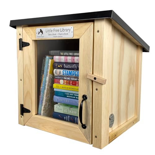 LITTLE FREE LIBRARY® Unfinished Kit with Official Charter Sign and World Map Access Included, Amish Crafted in America, Share Books, Support the LITTLE FREE LIBRARY
