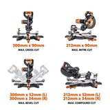 Evolution Power Tools R255SMS-DB+ 10-Inch Dual Bevel Sliding Miter Saw Multi-Material, Multipurpose Cutting Cuts Metal, Plastic, Wood 45˚-45˚ Double Evolution