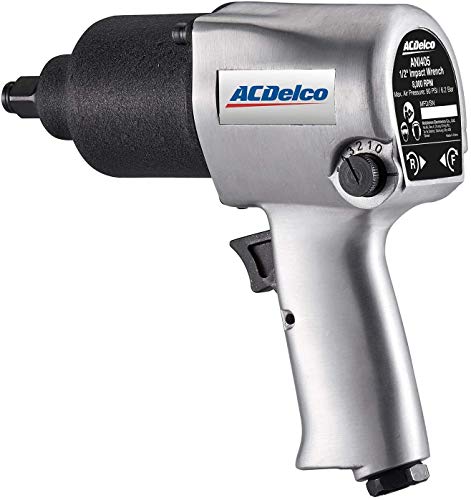 ACDelco ANI405A-NK1 Pneumatic Heavy Duty Twin Hammer ½” 5-Speed Impact Wrench & 3/8” Ratchet Wrench Combo Tool Kit - WoodArtSupply