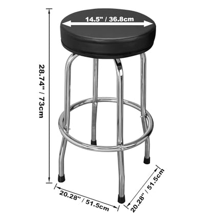 Torin ATRP6185B-1 Swivel Bar Stool: Padded Garage/Shop Seat with Chrome Plated Legs, Black - WoodArtSupply