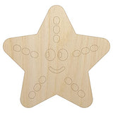 Starfish Doodle Unfinished Wood Shape Piece Cutout for DIY Craft Projects - 1/4 Inch Thick - 6.25 Inch Size Sniggle Sloth