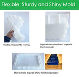 Resin Tray Molds Silicone, 13.5" Large Rectangle Deep Tray Resin Mold & Gold and Silver Handle, Shiny Silicone Tray Board Table Mold for Resin, ModWgGuo