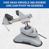 Yost Tools Yost V-275 Portable Vacuum Base Vise, Pivots Multi-Angle, 2.75” Jaw Width, (1 Pack), Silver Yost Vises