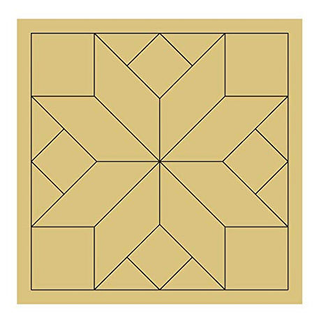 Barn Quilt Square Design by Lines Cutout Unfinished Wood Country Decor Coloring Book Door Hanger Everyday MDF Shape Canvas Style 15 (18") Diverse Woodworking