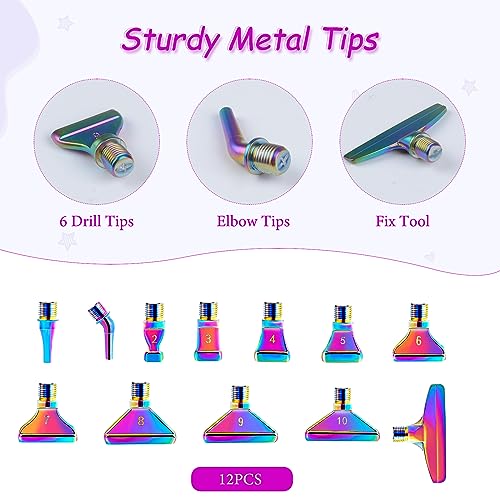 Ninonly 3Pcs Diamond Art Pen, Diamond Painting Pen Kits with 12 Colorful Metal Tips, 6 Painting Glue Clay, Roller, 5D Diamond Art Accessories and Ninonly