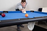 Hathaway Fairmont Portable 6-Ft Pool Table for Families with Easy Folding for Storage, Includes Balls, Cues, Chalk, Blue Hathaway