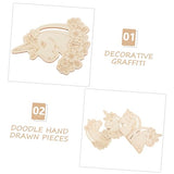 Vaguelly 12pcs Unicorn Chips Wooden Unicorn Slices Graffiti Wooden Slices Wood Plaque Wood Unicorn Crafts Nativity Ornaments Wooden Unicorn Shaped Vaguelly