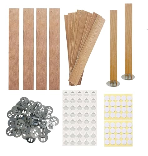 250 Pcs Wooden Candle Wicks Wicks Stickers 5.1 X 0.5 Inch 100 Natural Candle Wood Wicks 49-51 pcs Stand Candle Cores for DIY Candle Making Craft Phinicco