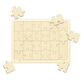 Blank Puzzle with 24 Pieces, Each Piece is Unique, Blank Wooden Jigsaw Puzzles with Puzzle Tray for Crafts & DIY, Make Your Own Puzzle 11.7x8.8 MoinKidz