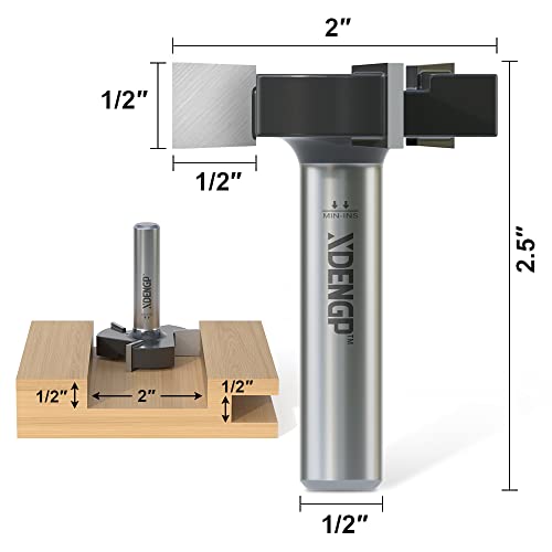 XDENGP CNC Spoilboard Surfacing Planer Router Bit 1/2 Inch Shank, 2-Inch Cutting Diameter, Slab Flattening Bottom Cleaning Wood Planing Leveling - WoodArtSupply