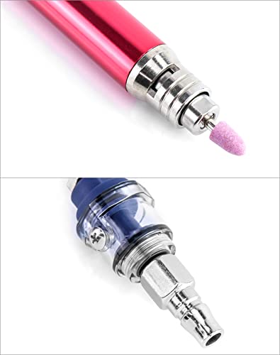 QWORK Air Micro Grinder, 1/8" Mini Pencil Polishing Cutting Tool Pneumatic Pencil Die Grinder, 65000 RPM Free Speed QWORK