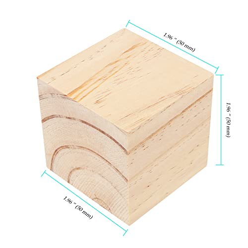 NINGWAAN 45 PCS 2 Inch Wooden Cubes, Unfinished Wood Craft Blocks, Square Wood Cubes Blank Wood Blocks for Puzzle Making, Crafts, and DIY Projects WoodArtSupply