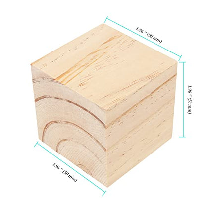 NINGWAAN 45 PCS 2 Inch Wooden Cubes, Unfinished Wood Craft Blocks, Square Wood Cubes Blank Wood Blocks for Puzzle Making, Crafts, and DIY Projects