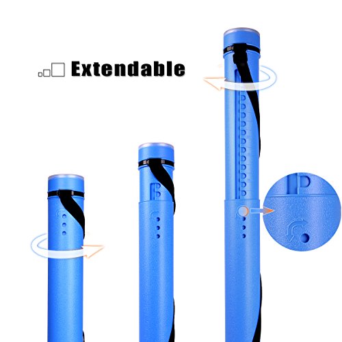 TRANSON Poster Tube Storage Extendable for Posters, Blueprints, Map and Scrolls Color Blue - WoodArtSupply