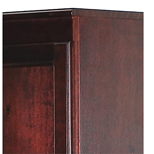 Bowery Hill Traditional 72" Wood Storage Cabinet with 5-Shelves in Cherry