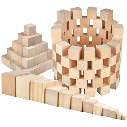 Wood Cubes for Crafts, 2 inch Wooden Blocks, 8 Pcs Natural Wooden Blocks, Unfinished Wood Crafts Wood Square Blocks for Arts and DIY Projects Puzzle - WoodArtSupply