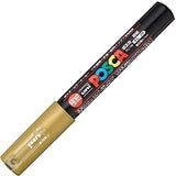 Uni-posca Paint Marker SPECIAL SET (a) , Mitsubishi Pencil, Poster Colour Marking Pens Extra Fine Point 12 Colours (PC-1M12C) , Gold and Silver uni