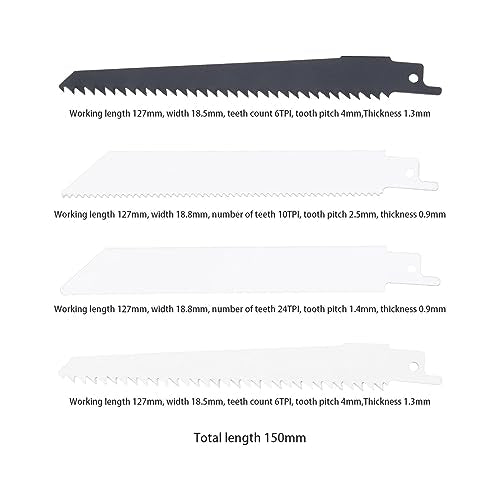 Set with 5Pcs Reciprocating Saw Blades S922AF S611DF S922HF S644D Reciprocating Sabre Saw Cutting Tools for Wood Plywood Chipboard Plastic - WoodArtSupply