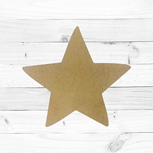 Star, Unfinished Cutout, Wooden Shape, Paintable Wooden MDF, Unfinished Wood Craft, Build-A-Cross Build-A-Cross
