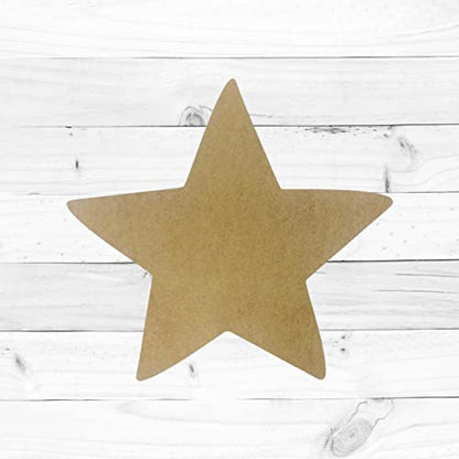 Star, Unfinished Cutout, Wooden Shape, Paintable Wooden MDF, Unfinished Wood Craft, Build-A-Cross