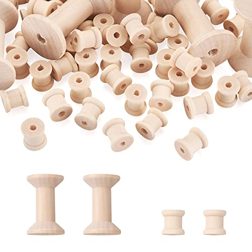 250pcs Wooden Empty Thread Spools Unfinished Wood Cylinder Wire Weaving Bobbins for Arts Crafts Cord Roll Sewing Stitch Embroidery Floss Thread - WoodArtSupply