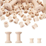 250pcs Wooden Empty Thread Spools Unfinished Wood Cylinder Wire Weaving Bobbins for Arts Crafts Cord Roll Sewing Stitch Embroidery Floss Thread EEE ELECRELIVE