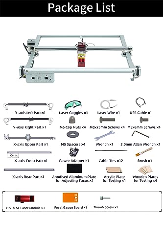 Aufero Laser 2 Laser Engraver, 5W Diode Short Focus Laser Engraver, Laser Engraving Machine for Wood/Leather, 15.7x15.7 inch Engraving Area, - WoodArtSupply