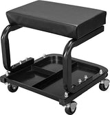 Torin ATR6300B Rolling Creeper Garage/Shop Seat: Padded Mechanic Stool with Tool Tray Storage, Black Large Torin