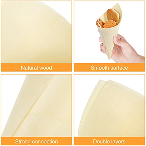 Wood Tasting Cone Disposable Wooden Cone Serving and Tasting Cone Appetizer Finger Food Ice Cream Holder for Food and Decoration Displays Home Nuenen