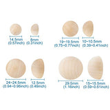 120pcs Half Round Wooden Balls Unfinished Wood Cabochons Split Wood Balls for DIY Decoration Craft Paint Ornaments (Burlywood, 14.5-29.5mm) EEE ELECRELIVE