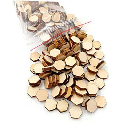 Hexagon Shape Wood for DIY Arts Craft Ornaments for Craft for Woodsy Decor Unfinished Wooden Pieces Hexagon Shape Cutout Wood Cutouts Ornaments