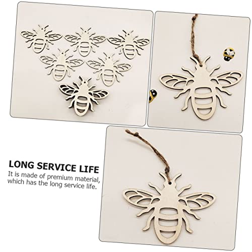 Gogogmee 20pcs Wooden Pendant Wooden Beehive Ornament bee Hanging Decoration Unfinished Wood Ornament Wooden Beehive Cutout Wood Table Scatter Wood Gogogmee