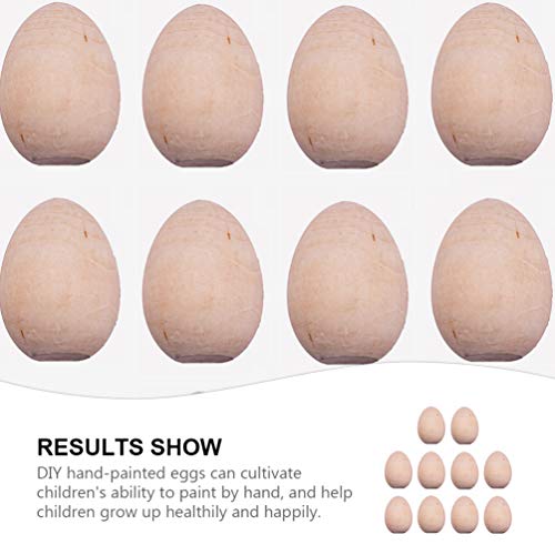 Kisangel 10pcs Unfinished Wood Eggs Smooth Flat Bottom Wooden Easter Craft Eggs for Easter Display Smooth Ready to Paint and Decorate L Kisangel