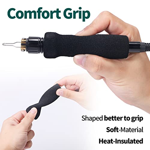 YIHUA 939D-V Wood Burning Kit with Digital Display with 20 Wire Nibs, Detachable Wood Burning Pen, 2 Wood Pieces, Tweezers Used as Wood Burning Tool YIHUA