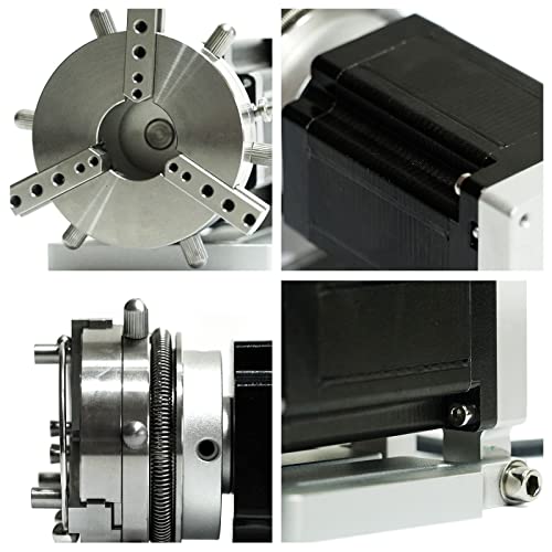 ComMarker 83mm Chuck Rotary Axis for Laser Marking Machine, Fiber Laser Engraver Attachment, Rotary Axis Perfect for Jewelry, Rings, Bracelets - WoodArtSupply