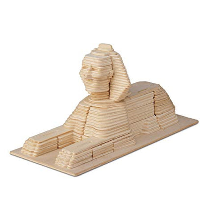 Puzzled 3D Puzzle Sphinx Wood Craft Construction Model Kit, Unique, Fun and Educational DIY Wooden Toy Assemble Model Unfinished Crafting Hobby