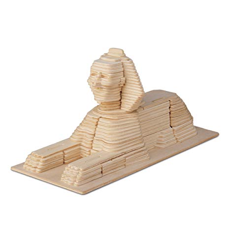 Puzzled 3D Puzzle Sphinx Wood Craft Construction Model Kit, Unique, Fun and Educational DIY Wooden Toy Assemble Model Unfinished Crafting Hobby - WoodArtSupply