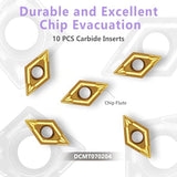 Gluwoer Indexable Lathe Turning Tool 1/2" Shank 14PCS Kit-4PCS Metal Lathe Tools Holder 10PCS DCMT21.51 Carbide Insert for Turning Boring Grooving Gluwoer