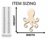 Unfinished Wood Octopus Silhouette - Craft- up to 24" DIY 30" / 3/4" 24 Hour Crafts
