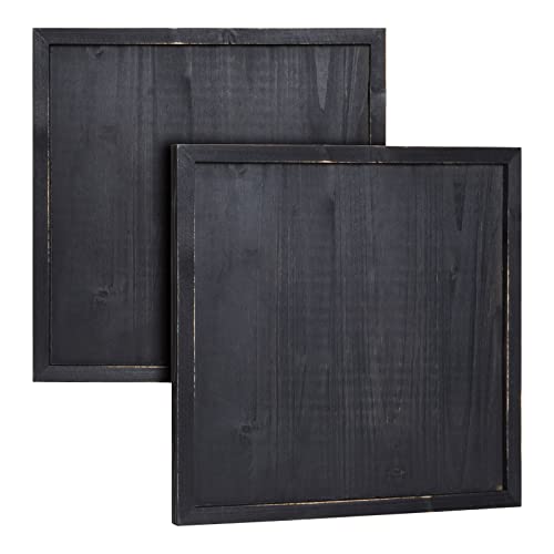 3-Pack Unfinished Wooden Panel Boards, 12x12-Inch Wood Plaque with Brass Sawtooth Picture Wall Hangers and Screws for Paintings, Custom Signs, Menu Bright Creations