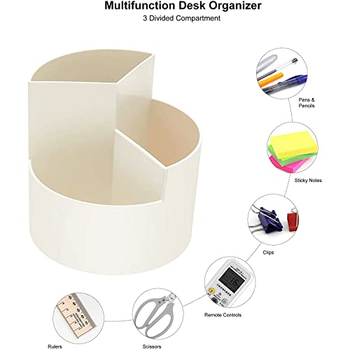 WuGeShop Pen Holder for Desk, Plastic Cute Pencil Organizer with Drawer,  Multifunctional Desktop Organization Storage for Office, School, Home  (White)