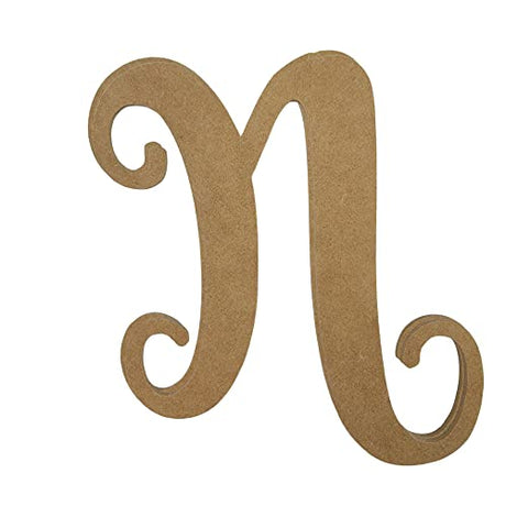 11" Wooden Letter N Unfinished, Starfish Font, Craft Cutout 1-8" Thick Wooden Craft Cutouts