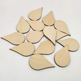 Amosfun 20pcs Wooden Shape Cutouts Wood Water Drop Shape Discs Slices Wood Pieces Embellishment DIY Crafts Ornament Home Decorations 50mm Amosfun
