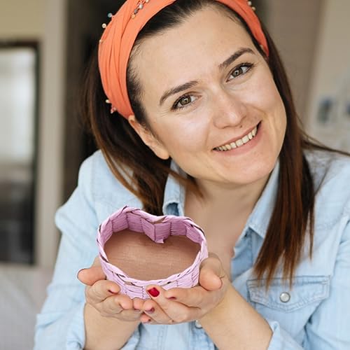 FREEBLOSS 8 Set Heart Style Basket Weaving Kit Introductory Sewing for Beginners, Creative Woven Bowl Suitable for for Kids Arts and Crafts Projects FREEBLOSS