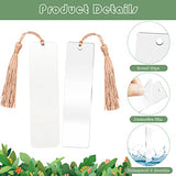 ZYNERY 60 Pcs Acrylic Bookmark Blanks, 30 Pcs Acrylic Bookmarks with 30 Pcs Tassels, Unfinished Transparent Bookmarks, Double Sided DIY Rectangle ZYNERY